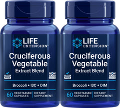 Life Extension triple action cruciferous extract bottle for daily wellness