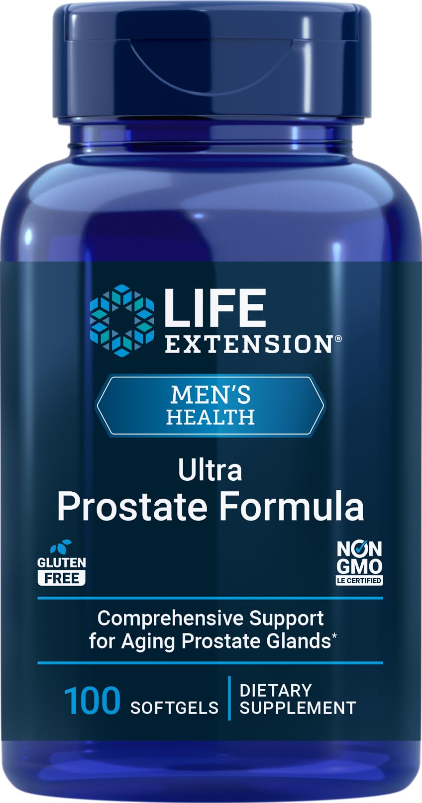 Life Extension Ultra Prostate Formula bottle with 100 softgels
