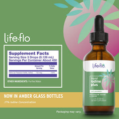 Three drops daily serving of Life-flo Iodine Plus 150 mcg