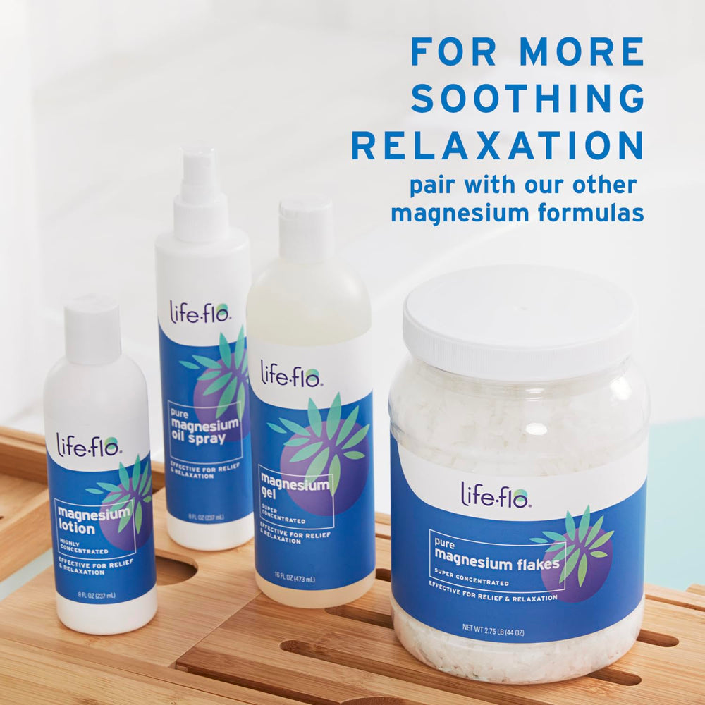 Ingredients panel of Life-Flo Magnesium Oil Sport Roll-On