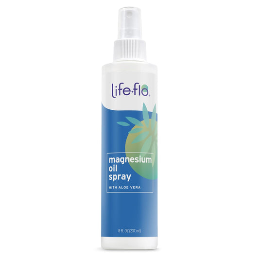 Life-flo Magnesium Oil Spray with Organic Aloe Vera bottle, 8oz