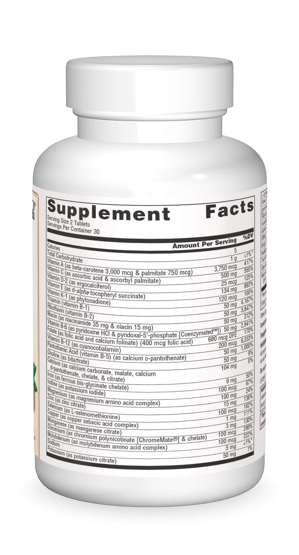Back panel with directions and allergen information