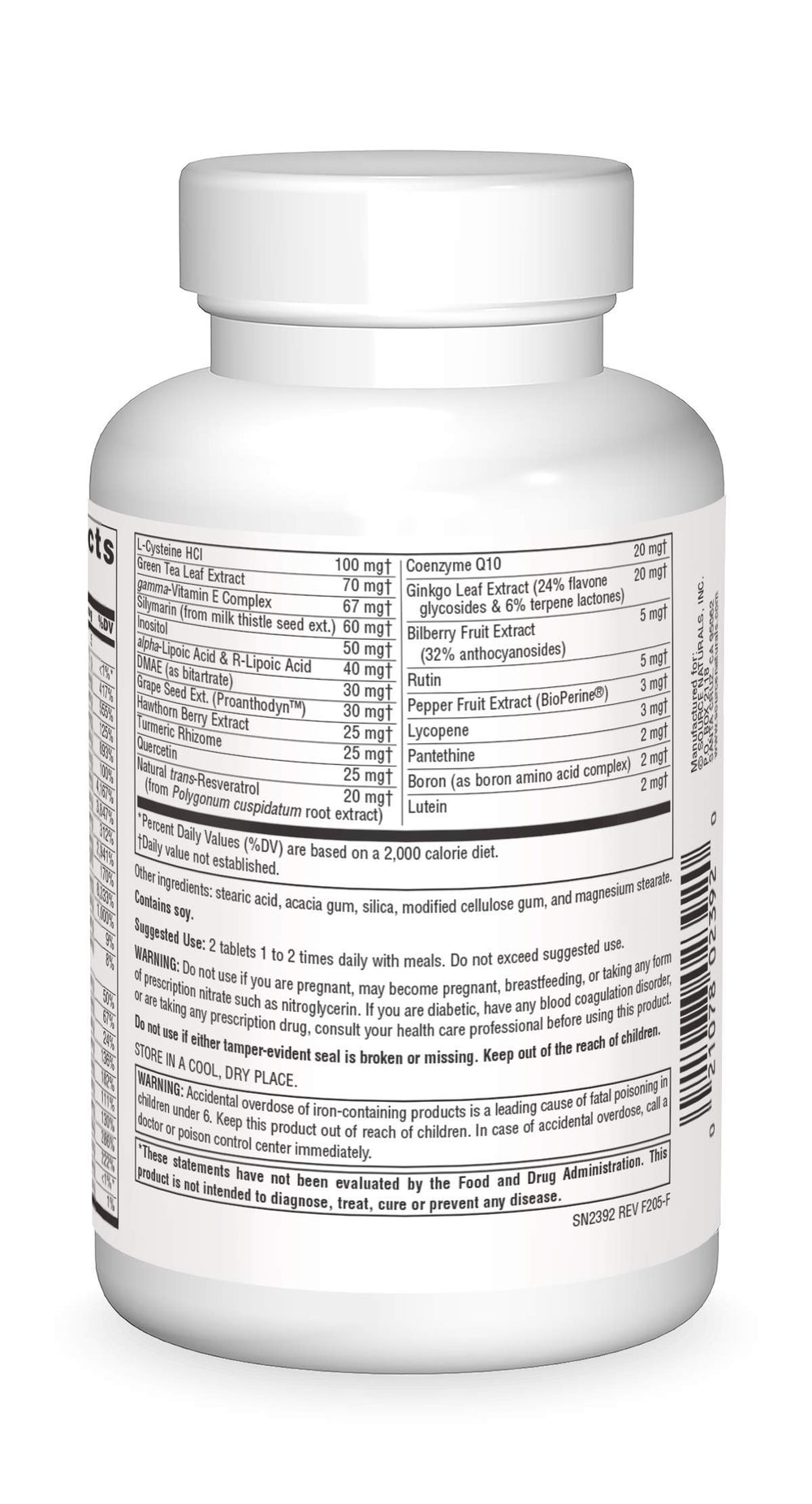 Label detail highlighting vegan multivitamin ingredients