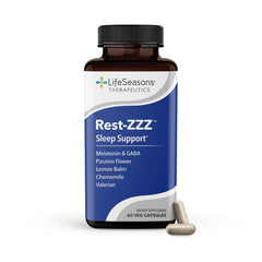 Front view of LifeSeasons Rest-ZZZ bottle