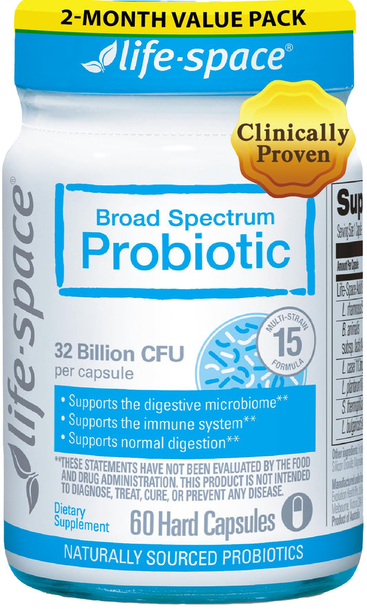 Life-Space Premium Probiotics bottle with 60 vegetarian capsules