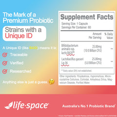 Life-Space Shape B420 Probiotics glass of water with capsules.