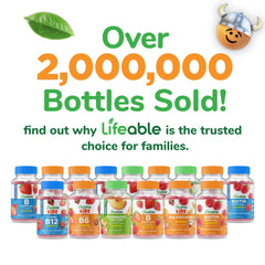 60-count bottle of Lifeable Kids Vitamin D3 K2 Gummies