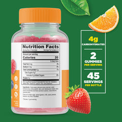 Lifeable Glucose Gummies bottle label showing 90 gummies per bottle