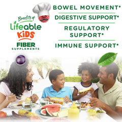 Serving size of Lifeable prebiotic fiber gummies for kids