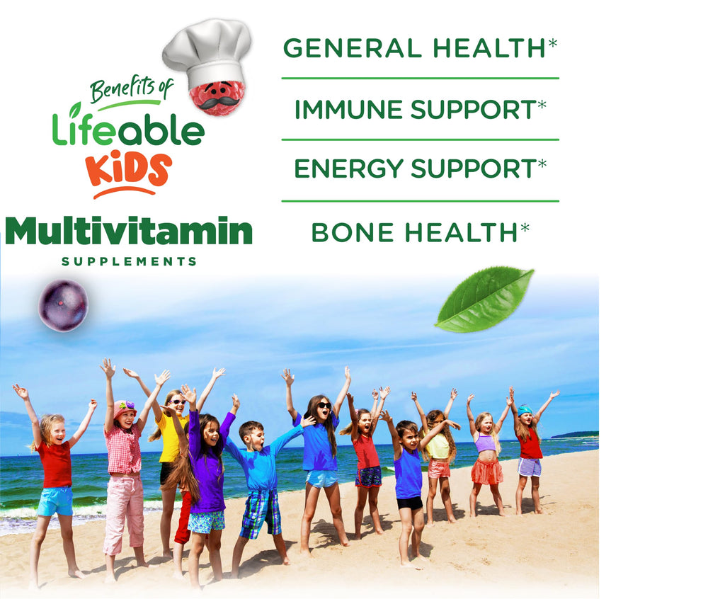 Nutrition facts: 400 IU Vitamin D, 333% Vitamin C, 6 B vitamins and 1.25 mg iron per serving