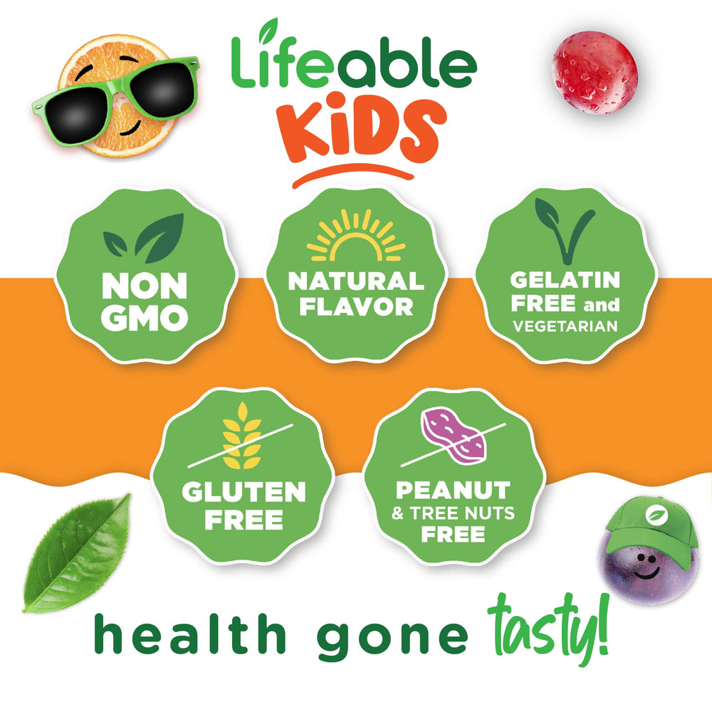 Close-up of raspberry-flavored Lifeable Kids Probiotics Gummies