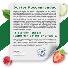Ingredients panel on Lifeable Moringa Gummies label