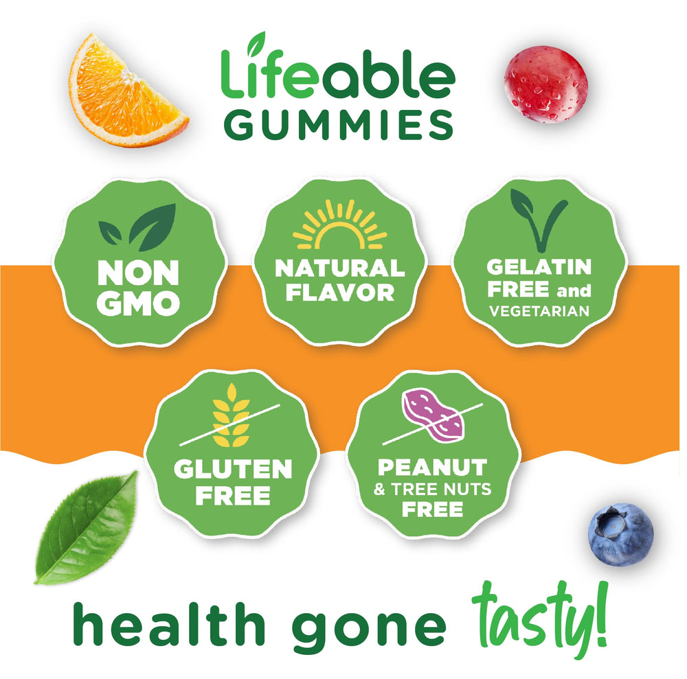 Vitamin E gummies arranged in a row