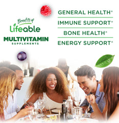 Ingredients panel for Lifeable Multivitamin Berry flavor