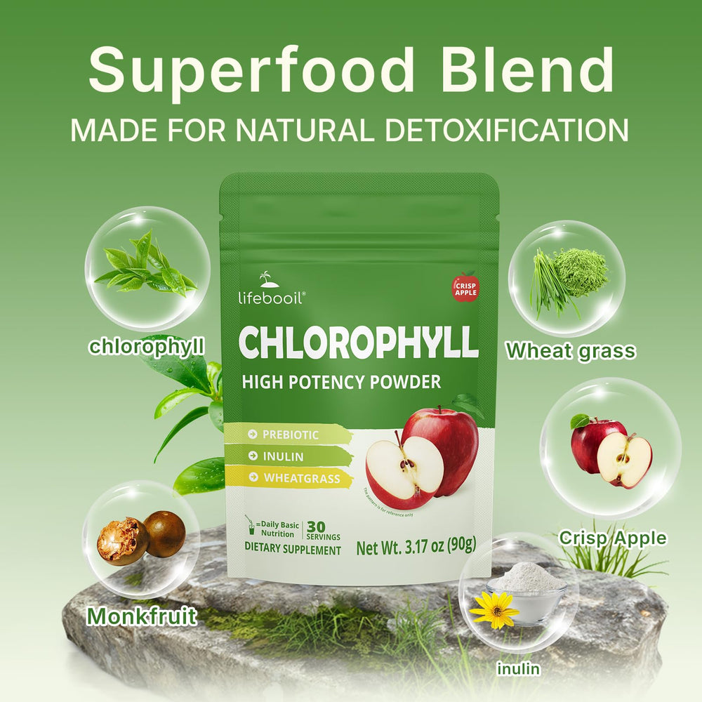 Glass of green chlorophyll drink on a clean surface