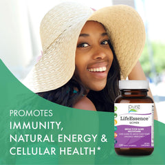 Graphic showing vitamins, minerals, enzymes and bioflavonoids in LifeEssence