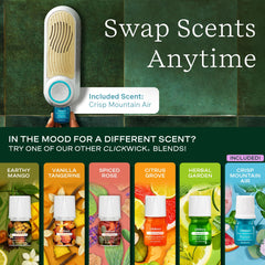 ClickWick essential oil blends lineup and bottle