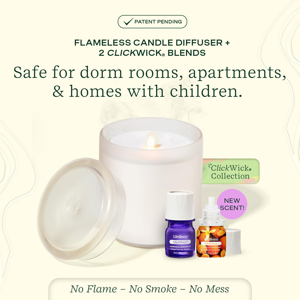 Close-up of Frosted Cream diffuser showing realistic flame effect