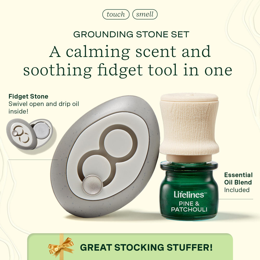 Close-up of Lifelines grounding stone design for fidgeting