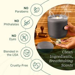 Label highlighting pure essential oils and botanicals
