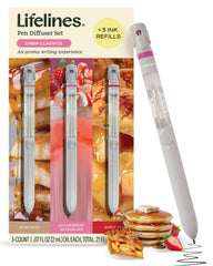 Lifelines Pen Diffuser Set Diner Classics – three black 1.0mm ballpoint pens