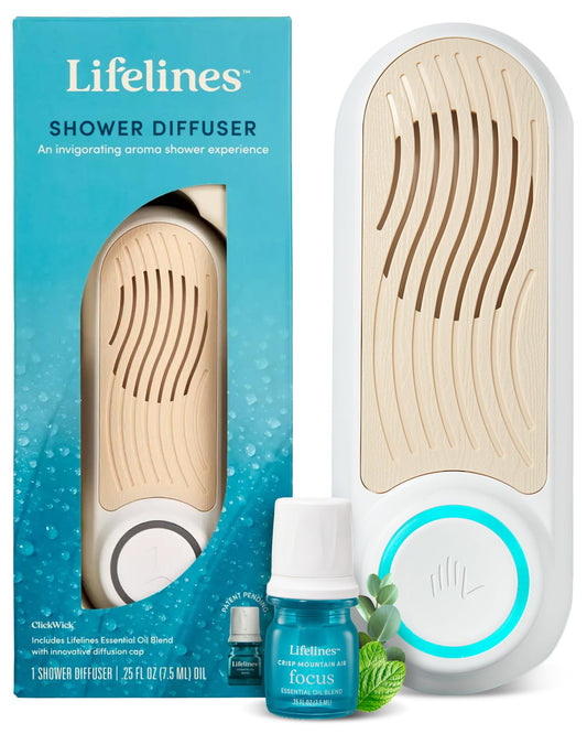 Lifelines Shower Diffuser mounted on shower wall