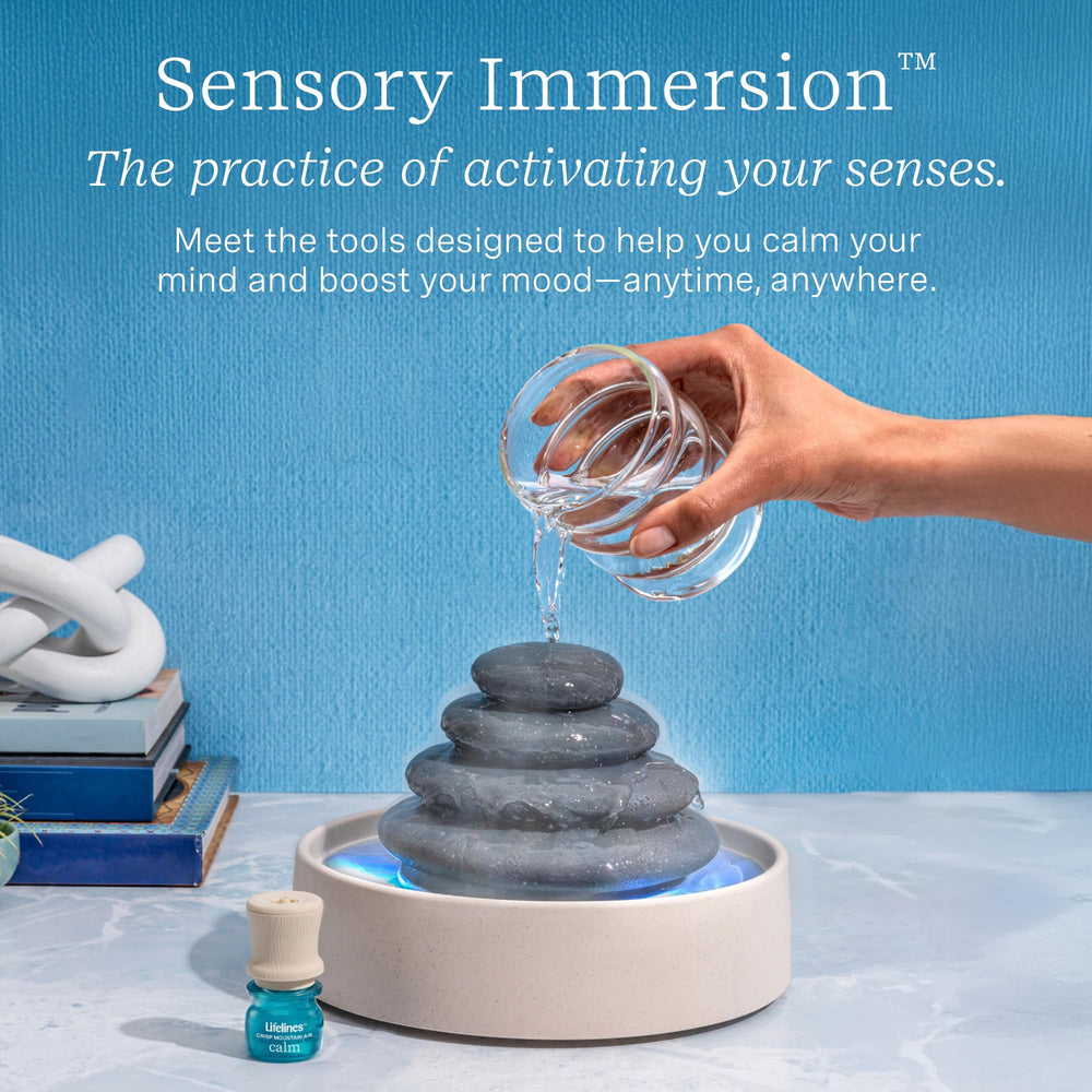 Gift-ready Lifelines diffuser in a calming indoor setting
