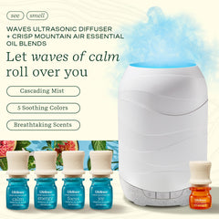 Lifelines Waves Diffuser displaying cascading mist