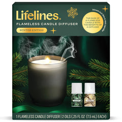Product shot of Lifelines Flameless Candle Diffuser Winter Edition Gift Set
