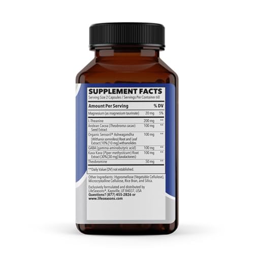 LifeSeasons Anxie-T label details highlighting the blend