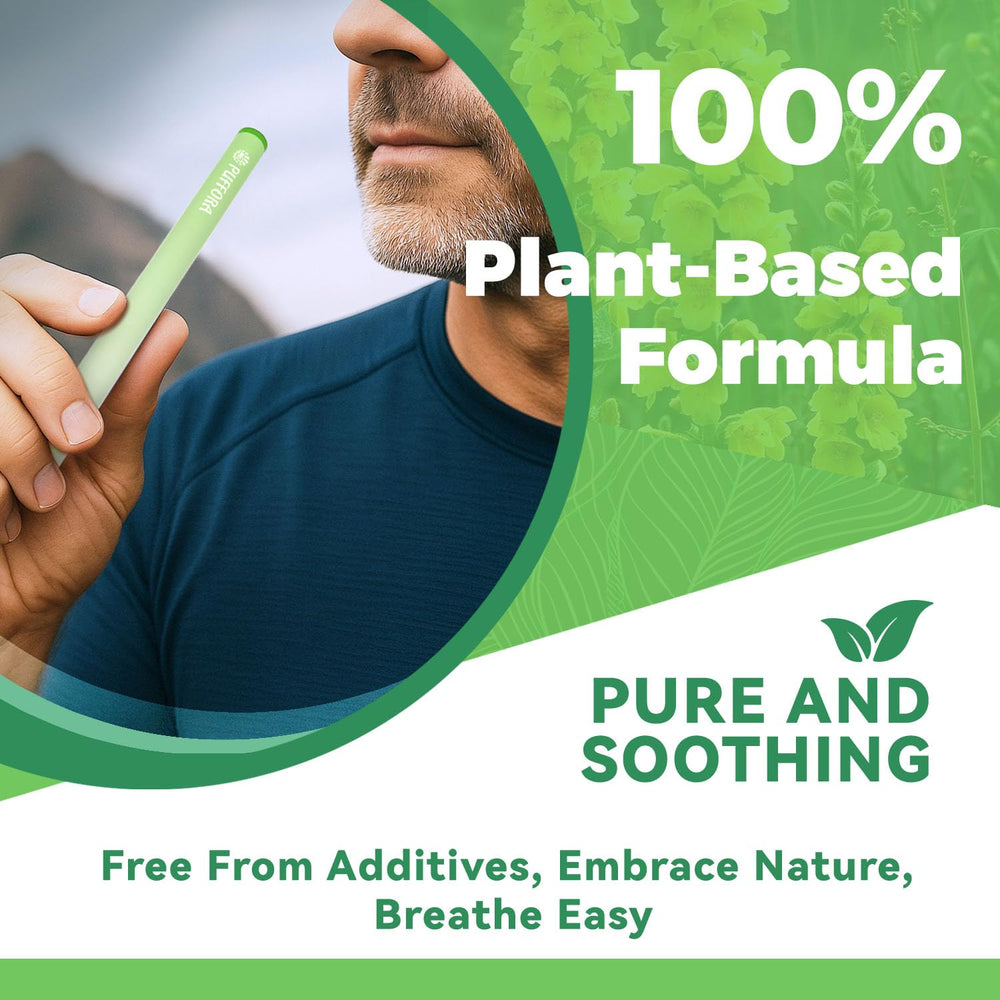 Lifestyle shot of diffuser pen used outdoors for breathing support