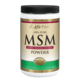 Front label of LIFETIME MSM powder bottle (16 oz, 180 servings)