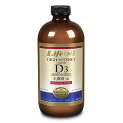 Bottle of LIFETIME Vitamin D-3 16 oz Liquid Mixed Berry