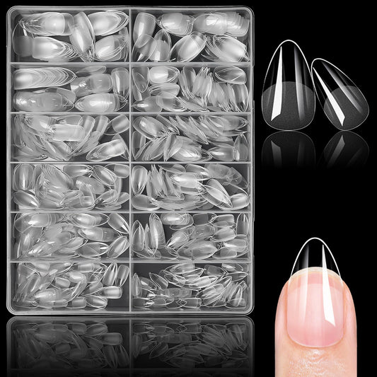 Lifextol 504pc almond gel nail tips, full pack front view for salon-quality home manicures.