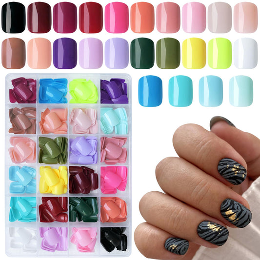 Lifextol 576pc square press-on nails set for quick at‑home manicures