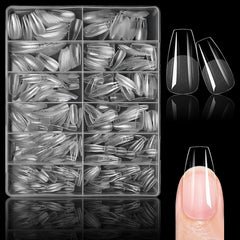 Lifextol coffin tips medium clear full cover for a flawless manicure at home.