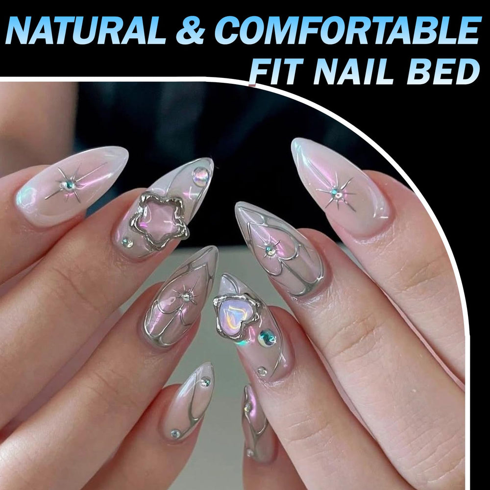 Lifextol durable almond nail tips with strong front edge closeup