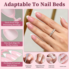 Lifextol nails on hand with French tip for everyday elegance