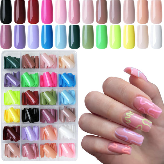 Lifextol square press-on nails package with 12 sizes for precise fit