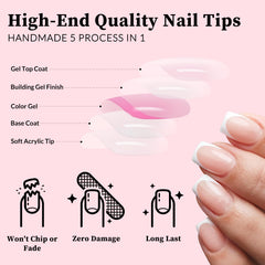 Lifextol white French tip nails with glossy finish for ready-to-wear style.