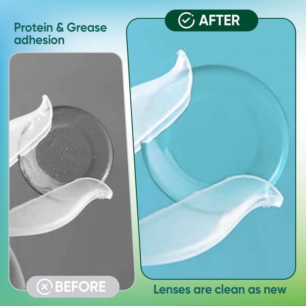 Close-up of LIFVEAN saline contact lens solution bottle
