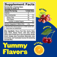 Grape flavored L’il Critters probiotic gummy