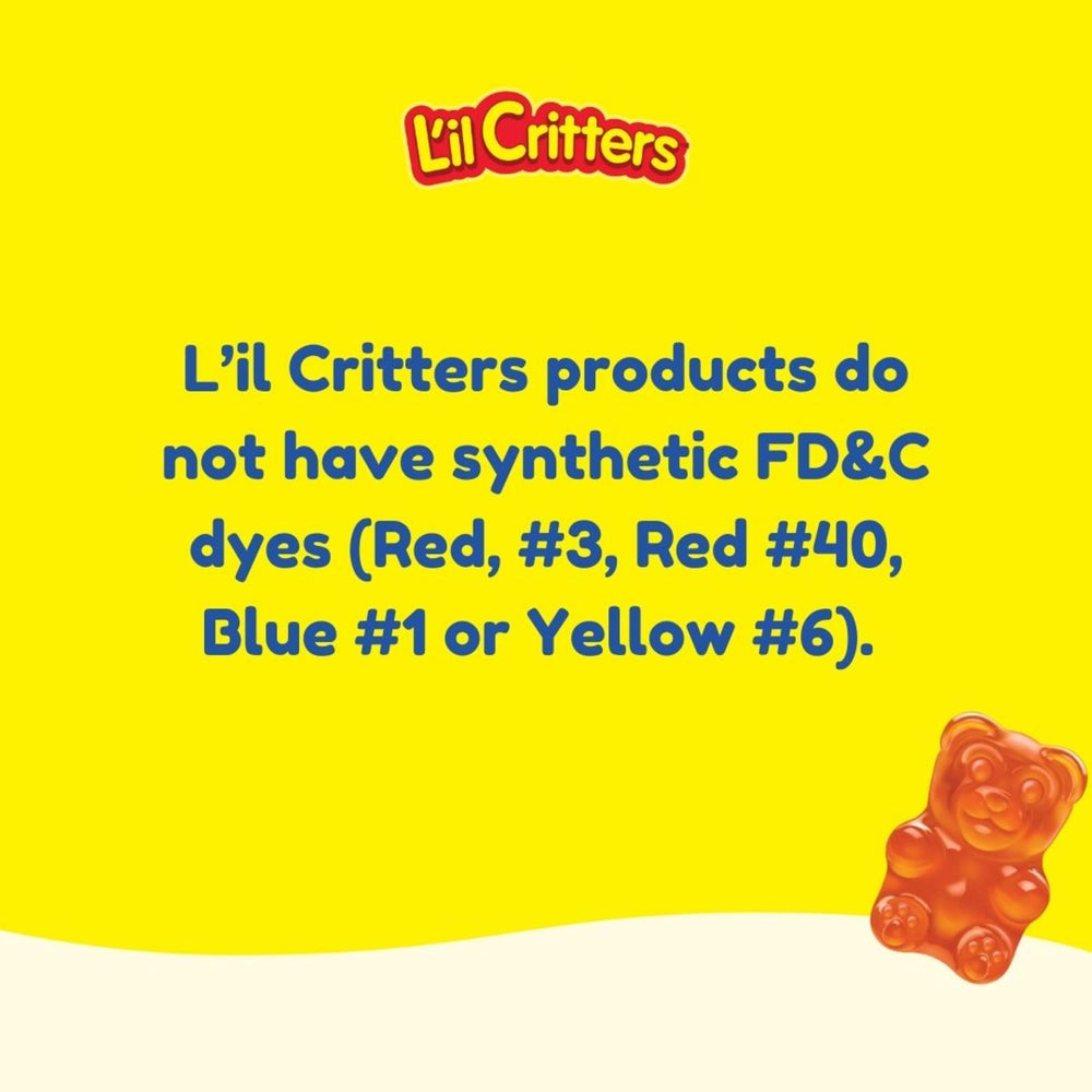 Vitafusion brand L’il Critters probiotic gummy packaging
