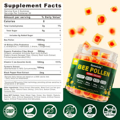 Close-up of bee pollen gummies texture