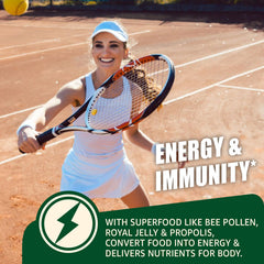 Nutrition label highlighting 1000 mg bee pollen per serving