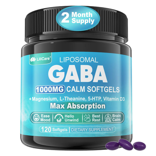LILICARE GABA 1000mg Liposomal bottle – 120 softgels