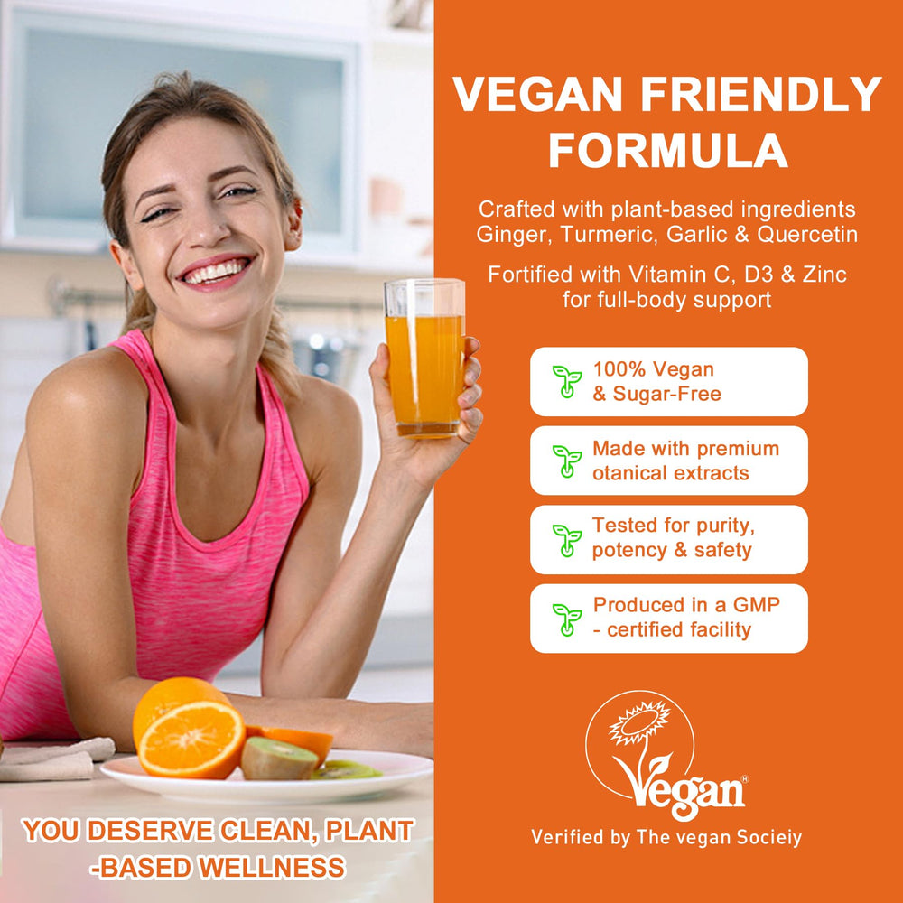 Vegan, non-GMO, gluten-free label on bottle