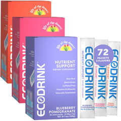 EcoDrink nutrient support hydration packets in Blueberry Pomegranate flavor