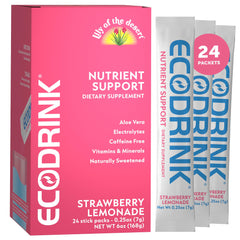 Lily of the Desert EcoDrink Strawberry Lemonade hydration sticks package front view