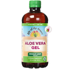 Front view of Lily of the Desert Aloe Vera Gel 32 oz bottle with label